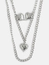 Multilayered Silver Heart Jeans Chain