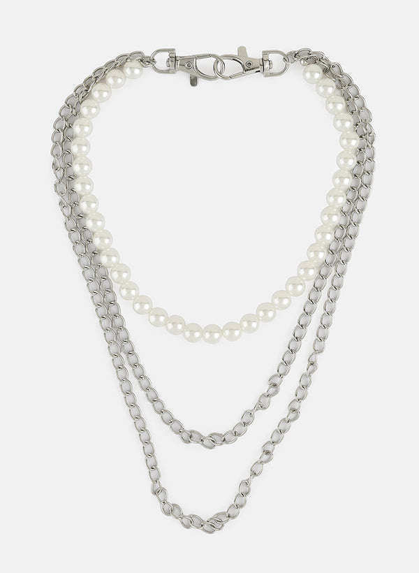 Multilayer Jeans Chain With Pearls