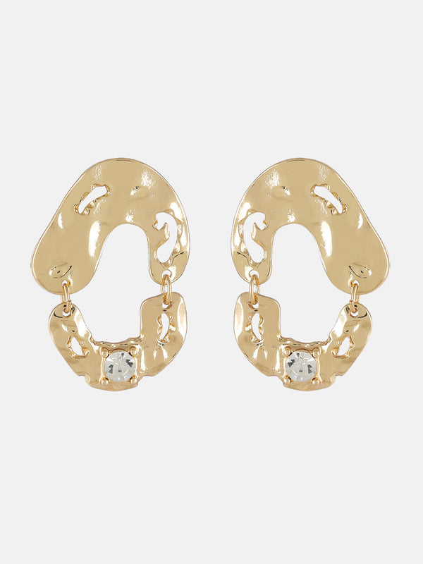 Gold Hammered Effect Earrings