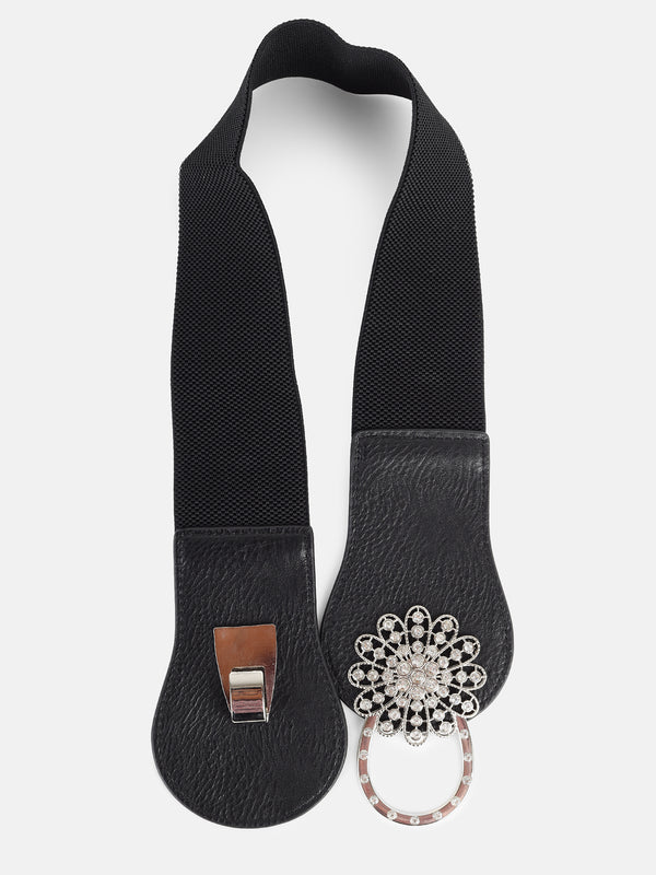 Embelised Flowery Buckle Belt
