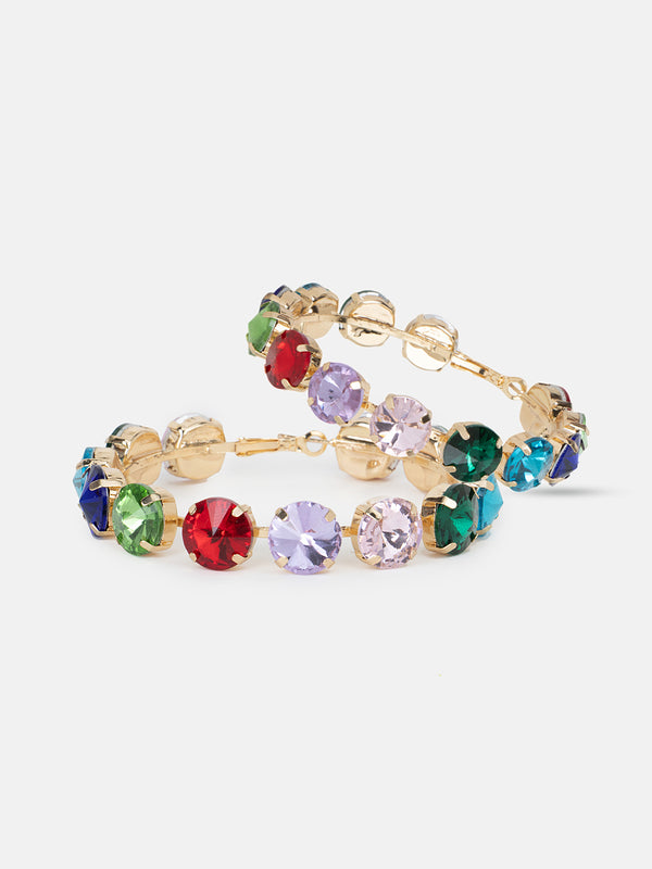 Stone Studded Hoops