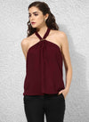 Halter Neck Top With Metal Trim