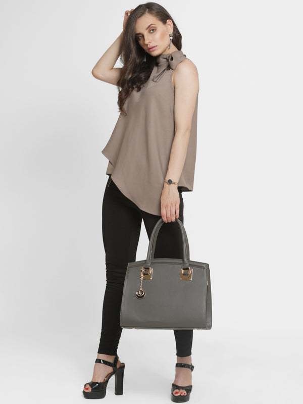 Clairpussy Bow Asymmetric Panel Top