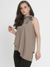 Clairpussy Bow Asymmetric Panel Top