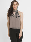 Giselle Embellished Halter Neck Top