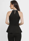 Garnet Embellished Halter Neck Top