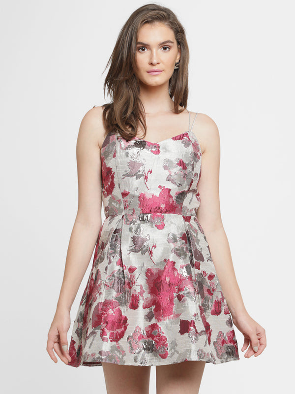 Melanie Floral Jacquard Skater Mini