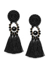 Black Tasselled Drop Earrings