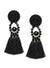 Black Tasselled Drop Earrings