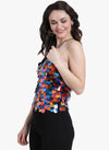 Multicolor Sequin Spaghetti Top