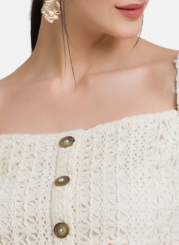 Crochet Top With Horn Buttons