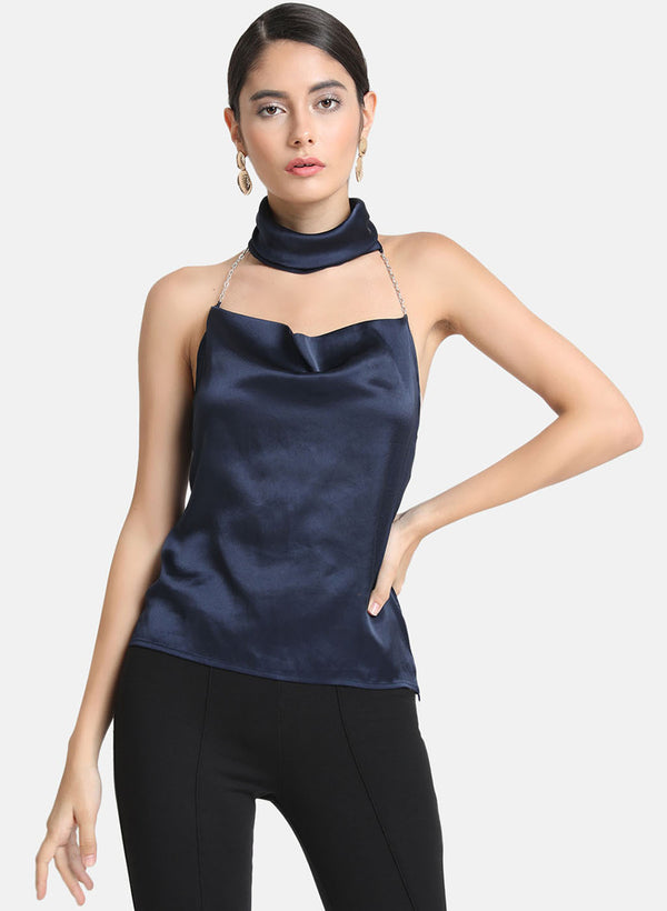 Halter Neck Top With Chain Strapes