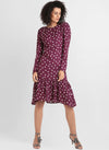 Polka Dots Print Dress With Assymetric Hemline