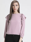 Full Sleeves Top With Tie Up Detailing At Shoulder