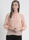 Full Sleeves Top With Ruffle Detailing At Sleeves