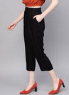 Black 3/4Th Semi Fitted Trouser
