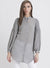 Grey Solid Shirt With Smocking At Sleeves