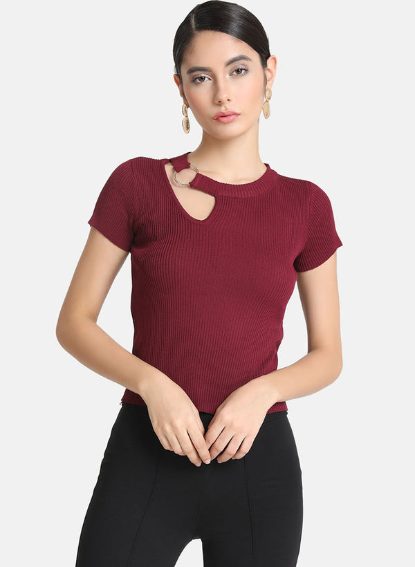 Neck Cut Out Top