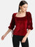 Velvet Ruched Sleeve Top
