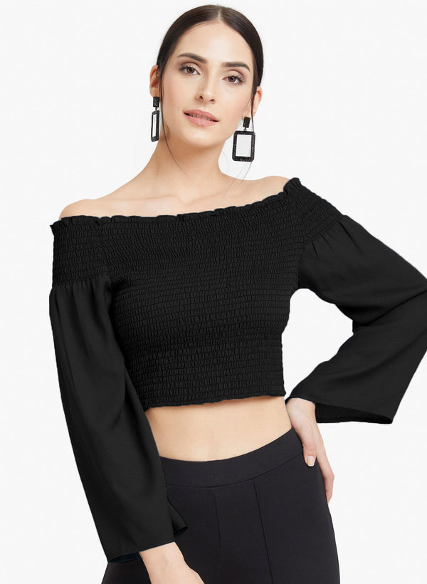 Smocked Off Shoulder Top