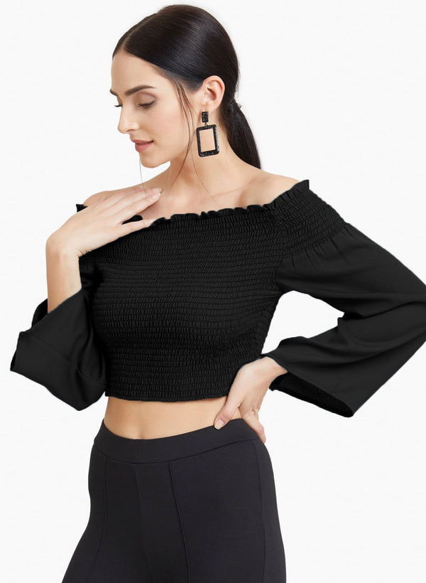 Smocked Off Shoulder Top