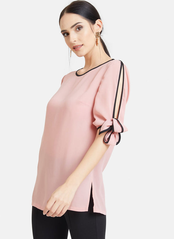 Top With Contrast Piping Detail