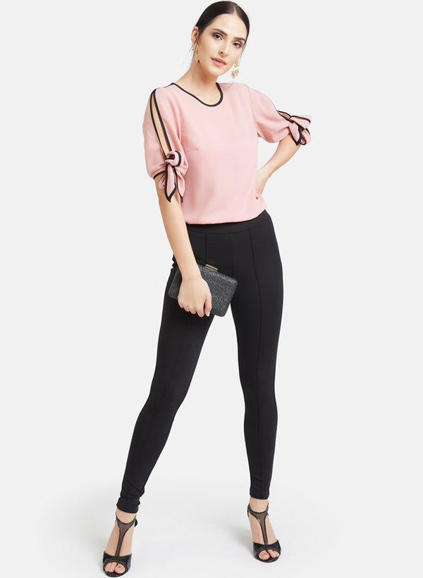 Top With Contrast Piping Detail