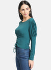 Evergreen Eyelet Top