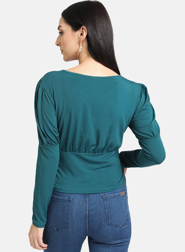 Evergreen Eyelet Top