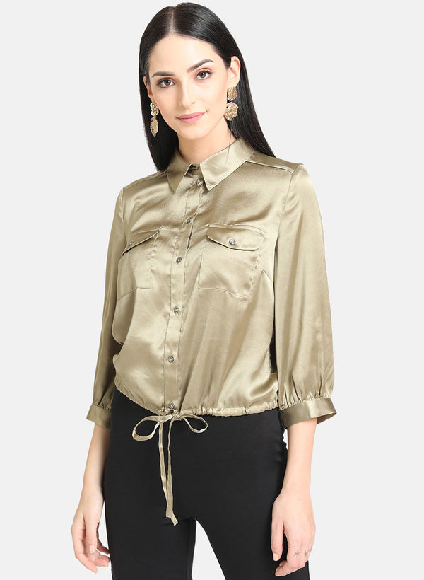 Satin Shirt With Classic Collar