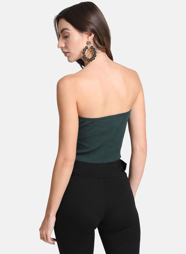 Rib Tube Top With Lettuce Edge