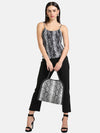Printed Stretch Lace Spaghetti Top