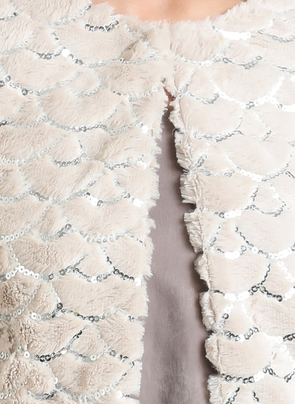 Sequin Detailed Fur Jacket
