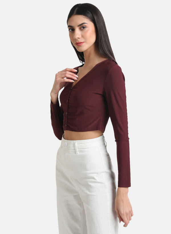 Stretchable Crop Top With Ruching