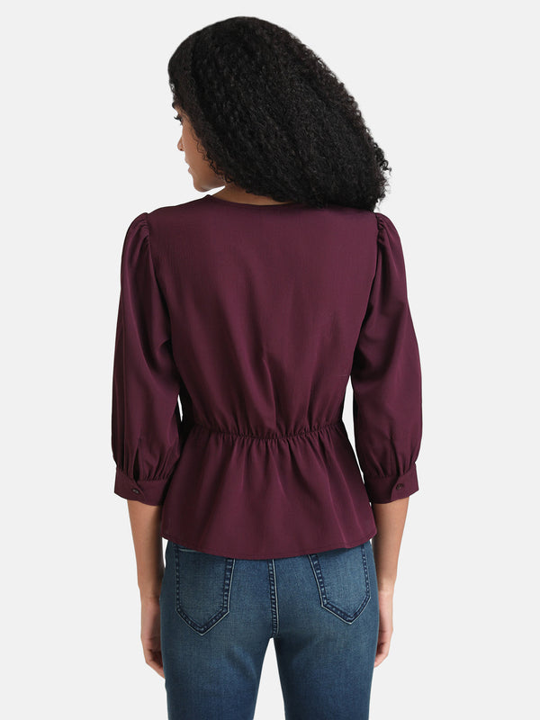 Embellished Top With Pleats