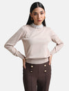 Pullover With Pearl Embellishment At Neck