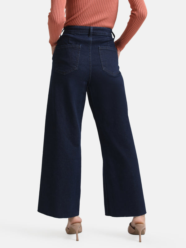 Wide Legged Denim With Button Detail