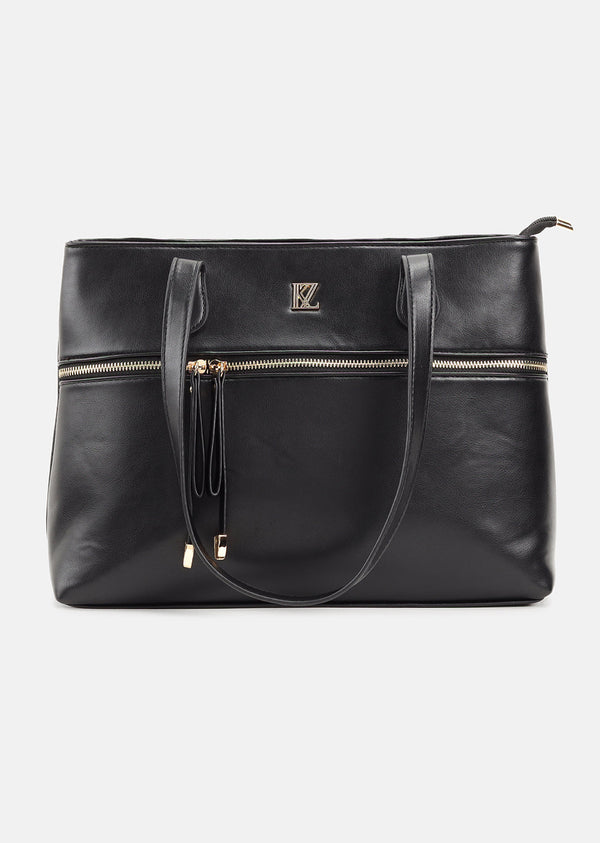 Tote Bag With Front Zipper Pocket