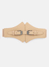 Broad Corset Belt With Double Buckle