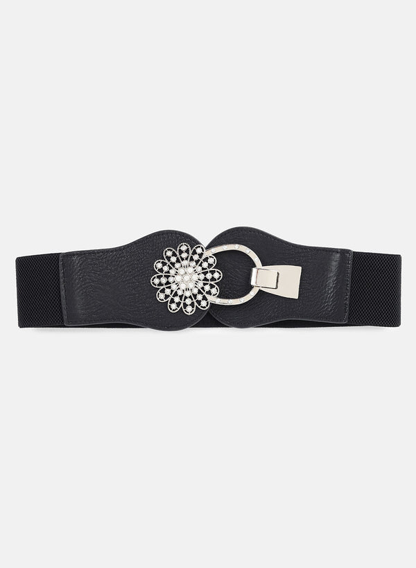Embelised Flowery Buckle Belt