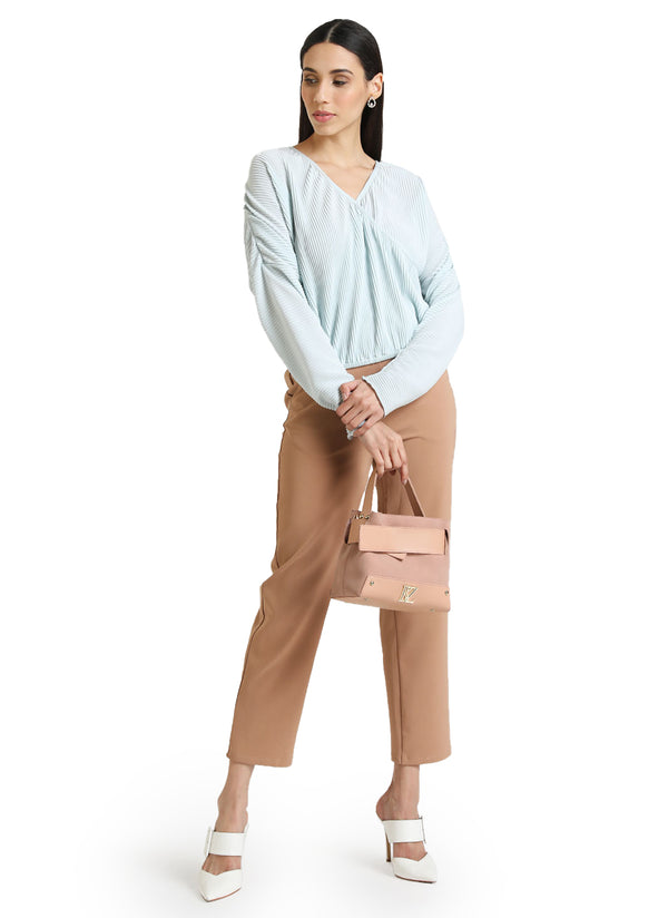 Pleated Wrap Top