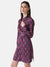 Printed Wrap Tie Knot Dress