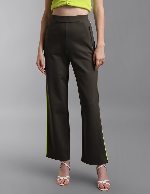 Flared Pants With Zipper Detail