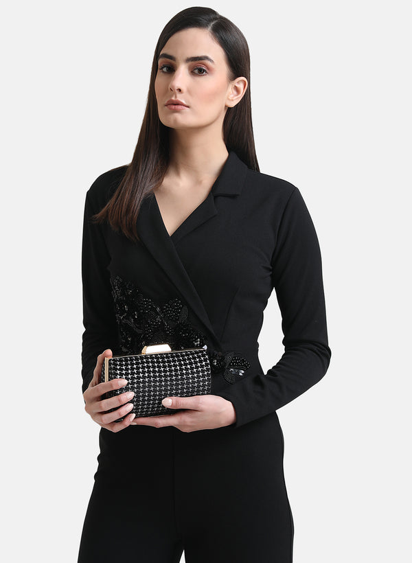 Velvet Lurex Hard Clutch