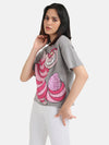 Cheshire CatDisney Printed T-Shirt With Sequin Work