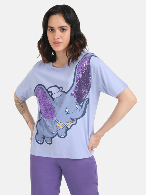 DumboDisney Printed T-Shirt With Sequin Work