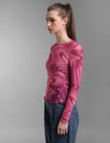 Psychedelic Print Full Sleeves Mesh Top