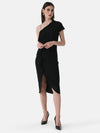 One Shoulder Ruched Midi Dress