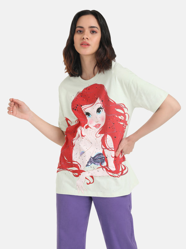 The Little MermaidDisney Printed Long T-Shirt With Sequin Work