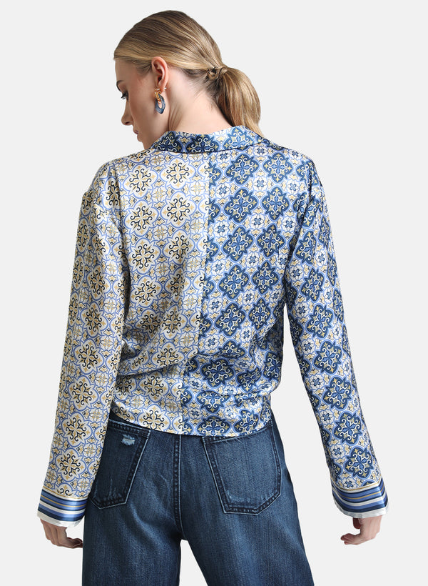 Half & Half Printed Shirt